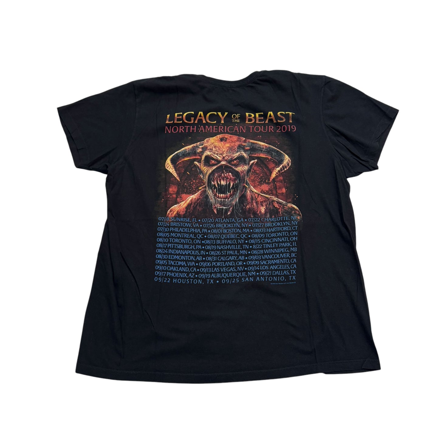 Iron Maiden Legacy Of The Beast 2019 Tour T-Shirt (XL) PERSONALS COLLECTION