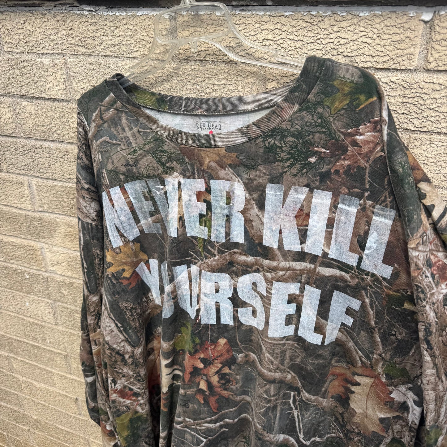 NEVER KILL YOURSELF 1/1 Camo Long Sleeve T-Shirt (XXXXXL)