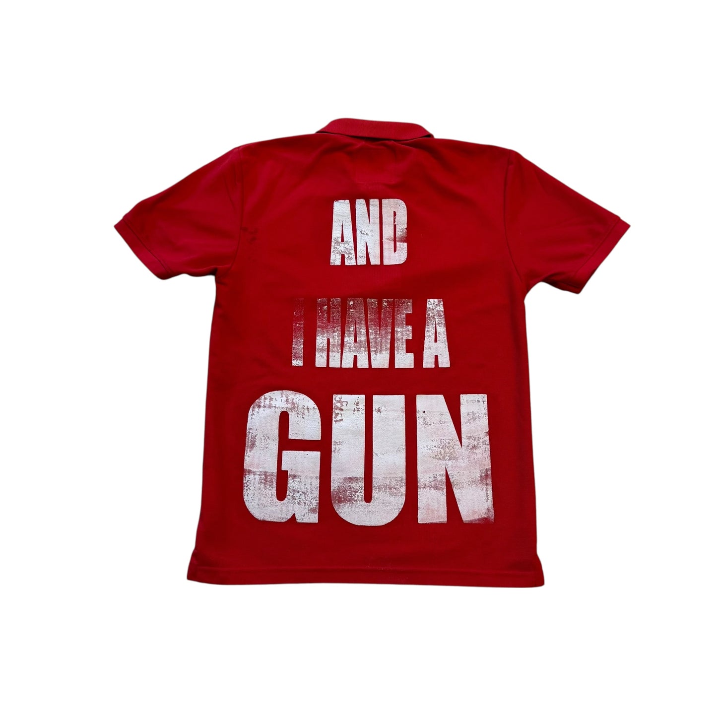 Fat Retard Faggot And I Have A Gun 1/1 Polo T-Shirt (Large) HARDCORE THOUGHTS X JUNA COLLAB