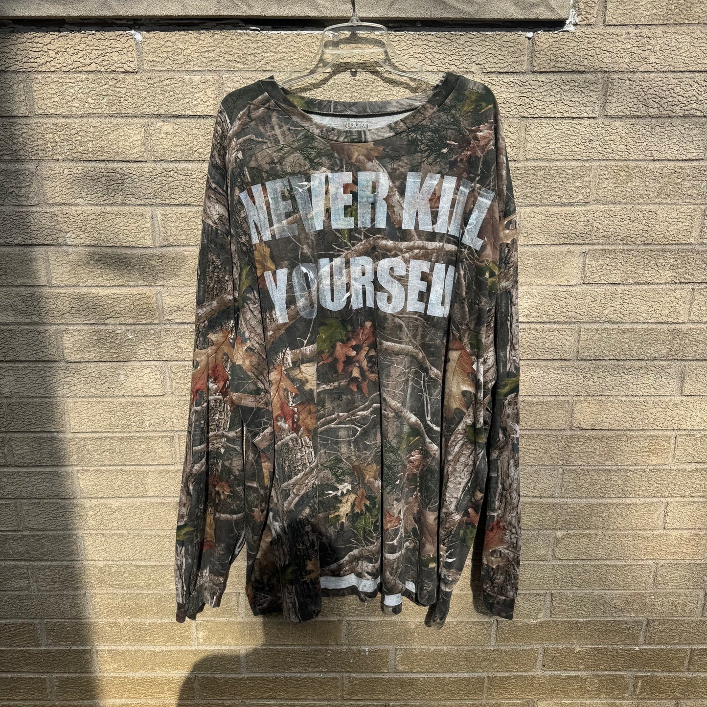 NEVER KILL YOURSELF 1/1 Camo Long Sleeve T-Shirt (XXXXXL)