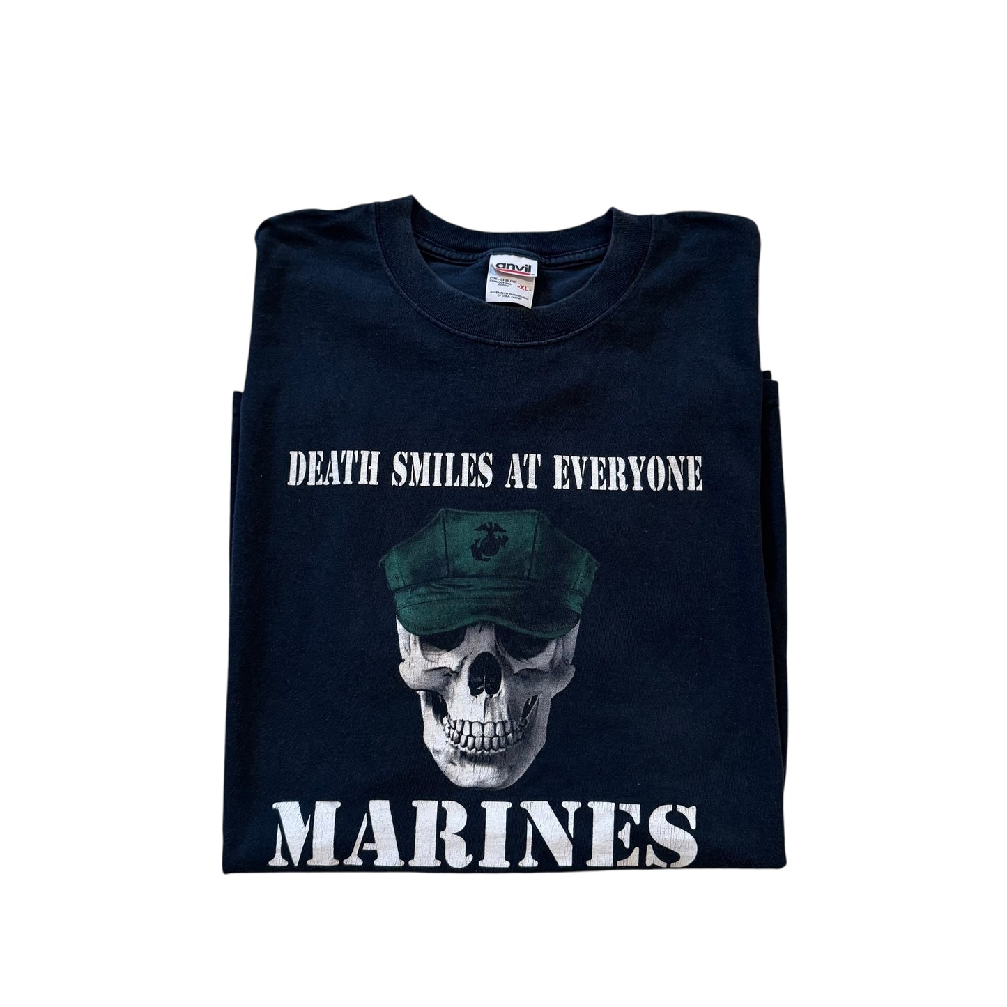 Death Smiles At Everyone… Marines Smile Back T-Shirt 2000s (XL)