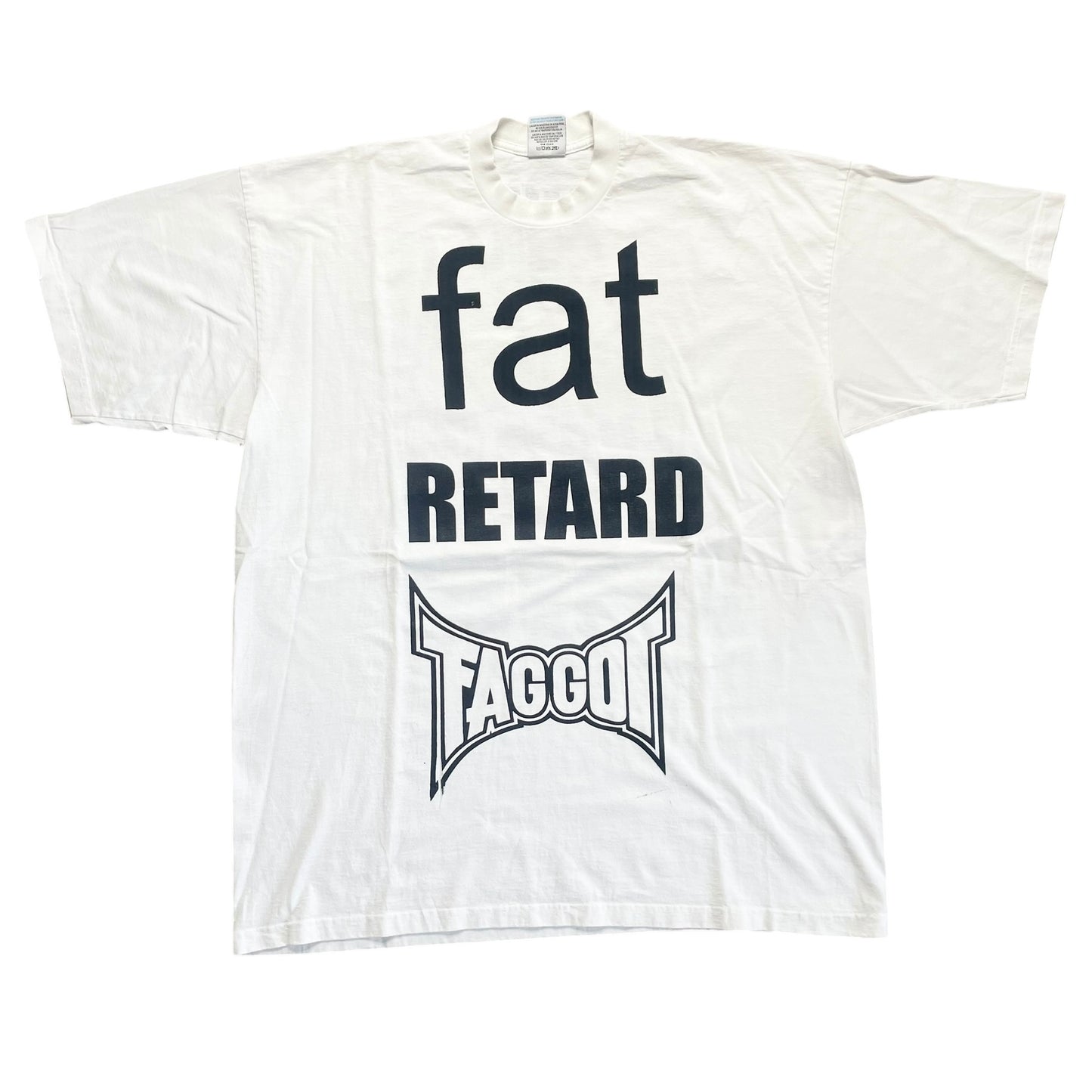 Fat Retard Faggot And I Have A Gun 1/1 Pro Club T-Shirt (XXXL) HARDCORE THOUGHTS X JUNA COLLAB