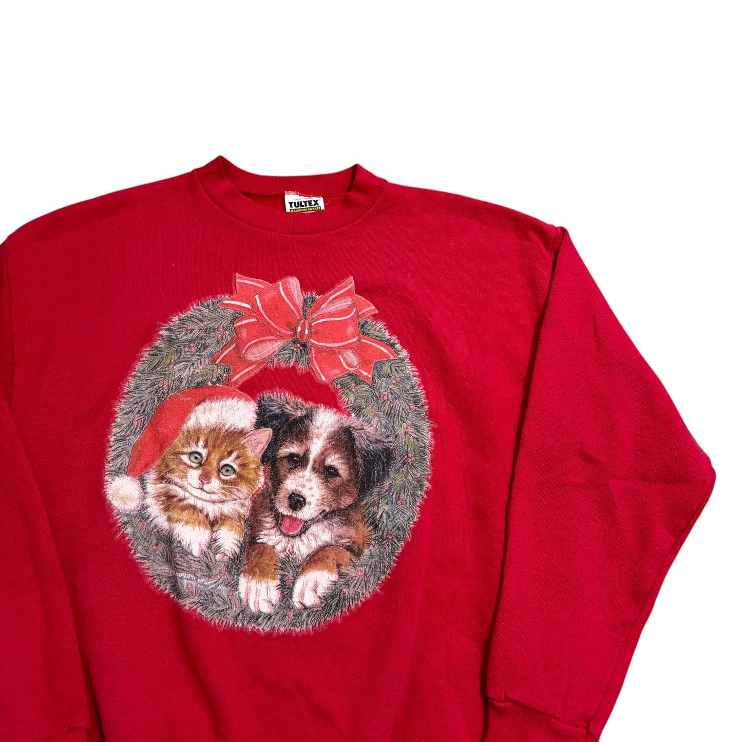 Cat And Dog Holiday Sweater 90s (Large)