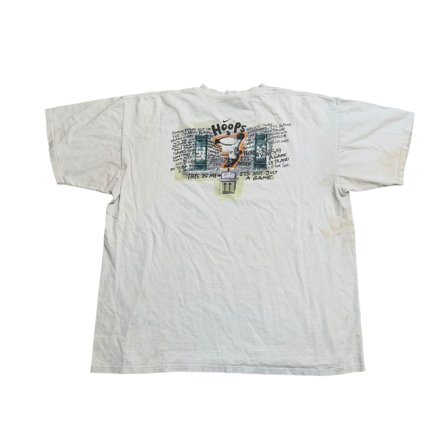 Nike Hoops T-Shirt 90s THRASHED AND FUCKED (XL) PERSONALS COLLECTION