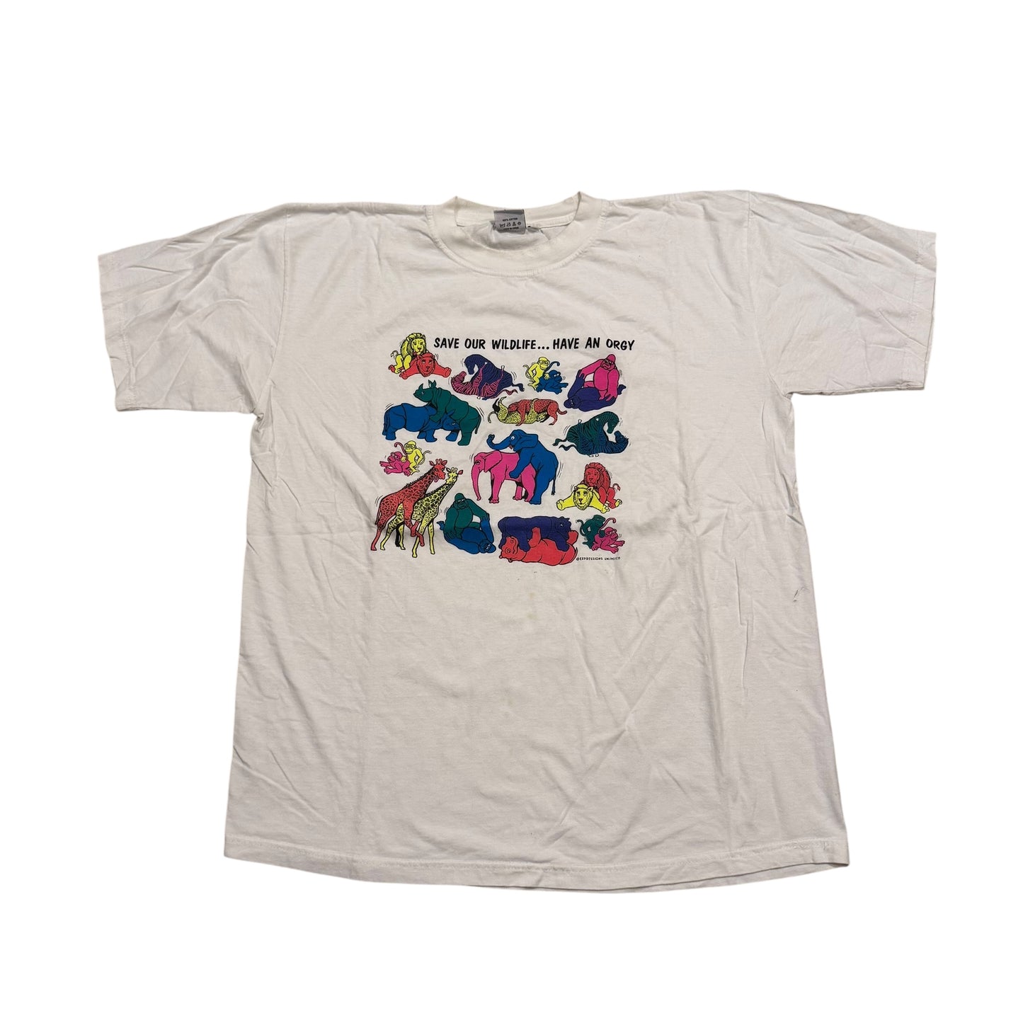 Save Our Wildlife… Have An Orgy T-Shirt 2000s (XL) PERSONALS COLLECTION