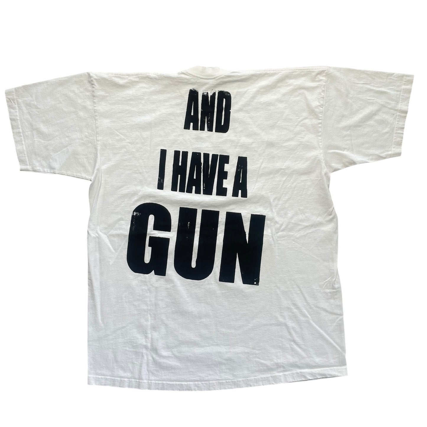 Fat Retard Faggot And I Have A Gun 1/1 Pro Club T-Shirt (XXXL) HARDCORE THOUGHTS X JUNA COLLAB
