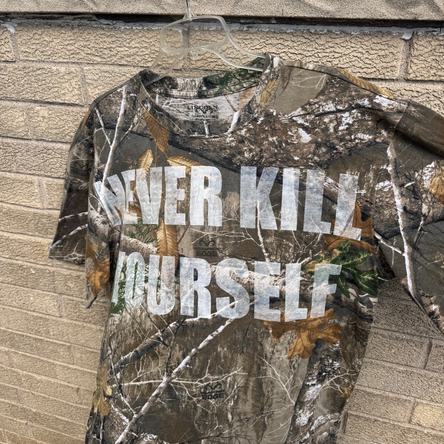 NEVER KILL YOURSELF 1/1 Camo T-Shirt (Large)