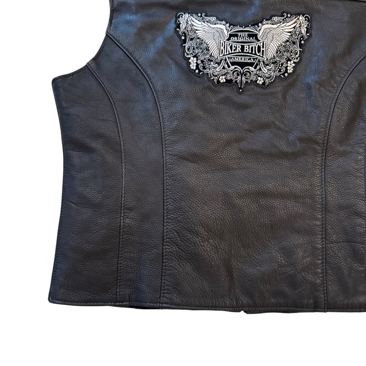 The Original Biker Bitch Leather Vest 2000s (Fits Boxy XL)
