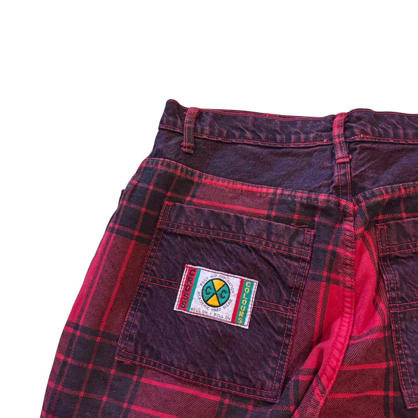 Cross Colors Plaid Denim Pants (32x33)