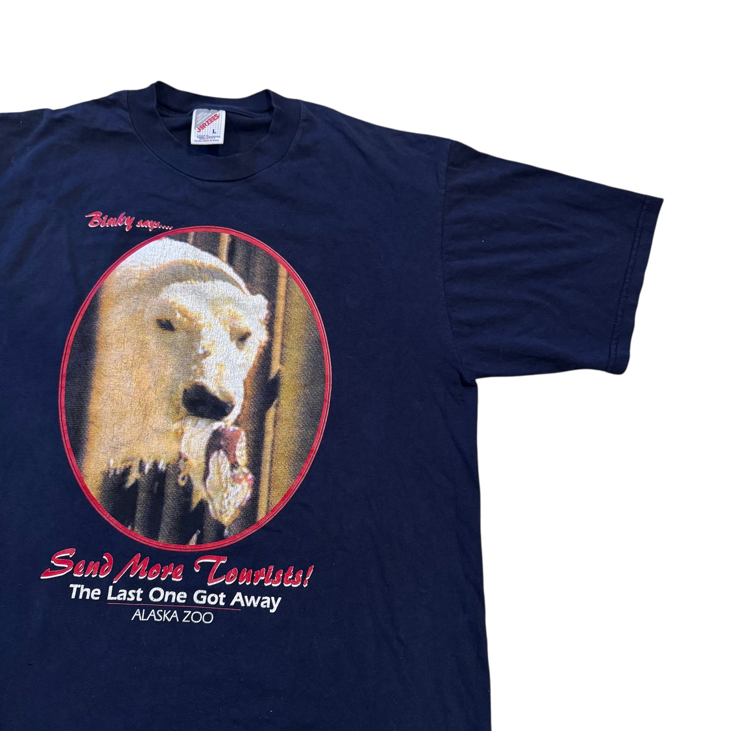 Blinky The Polar Bear Alaska Zoo T-Shirt 90s (Large)