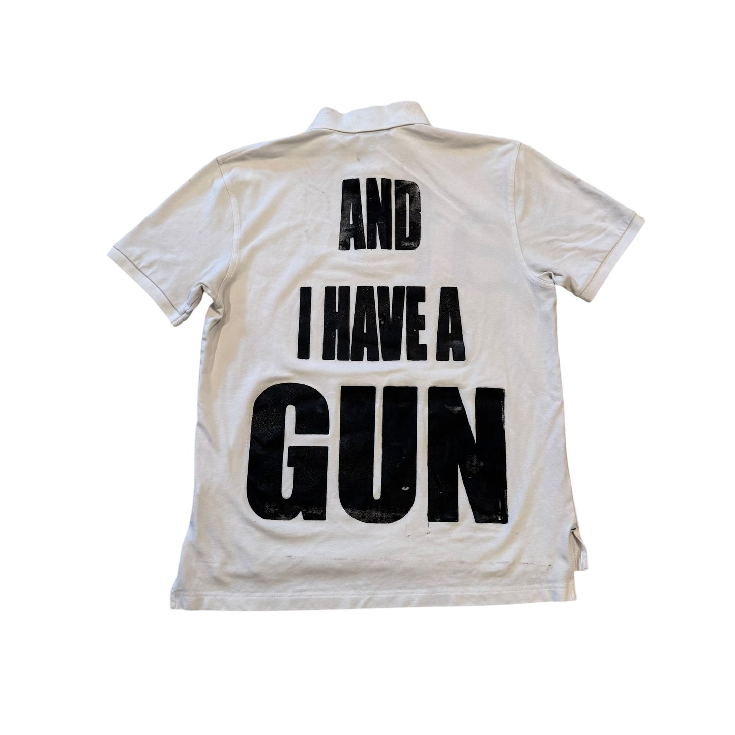 Fat Retard Faggot And I Have A Gun 1/1 Polo T-Shirt (Medium) HARDCORE THOUGHTS X JUNA COLLAB