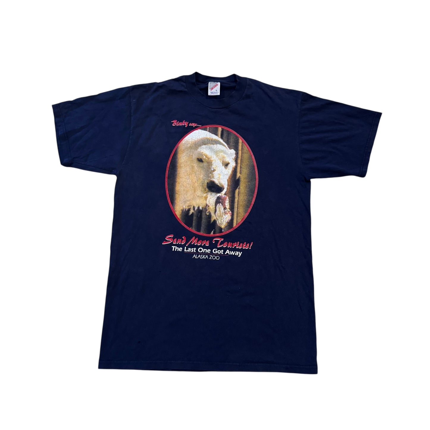 Blinky The Polar Bear Alaska Zoo T-Shirt 90s (Large)