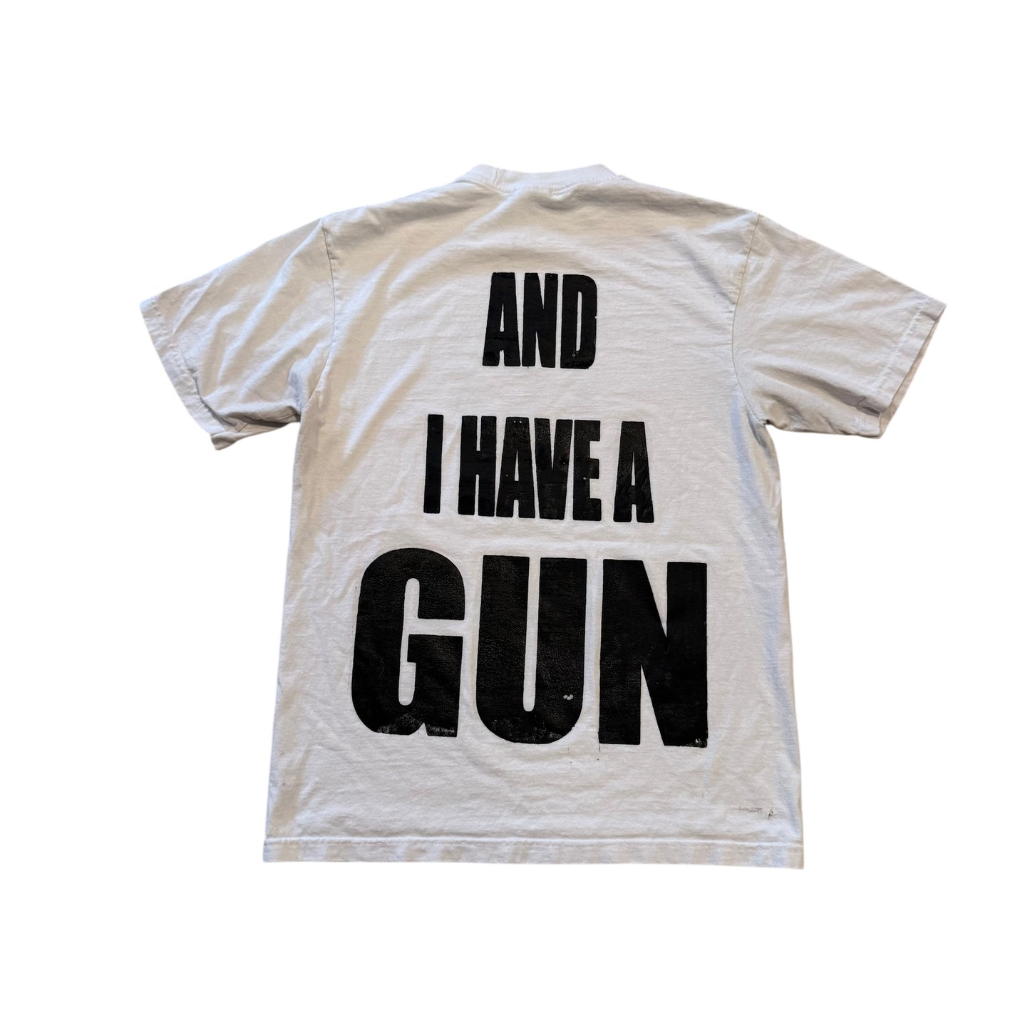 Fat Retard Faggot And I Have A Gun 1/1 T-Shirt (Large) HARDCORE THOUGHTS X JUNA COLLAB