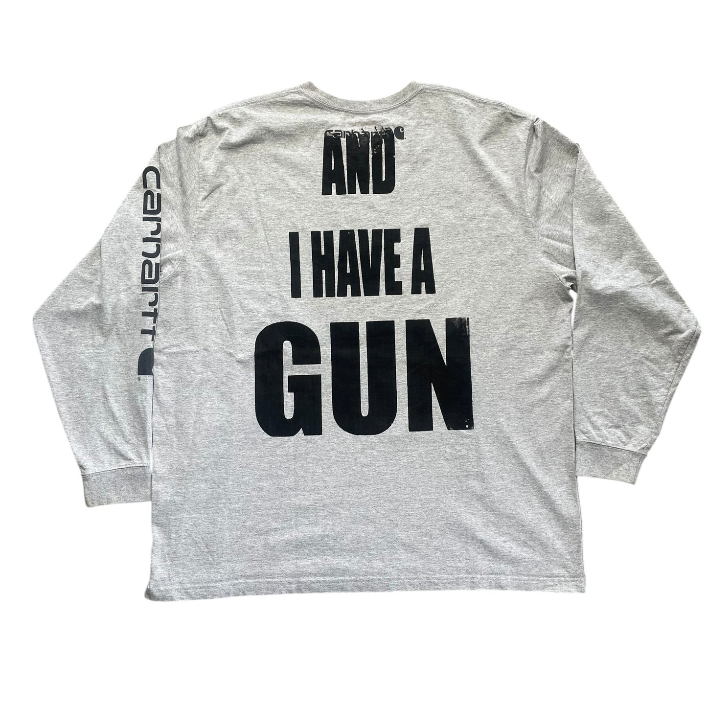Fat Retard Faggot And I Have A Gun 1/1 Long Sleeve T-Shirt (XXL) HARDCORE THOUGHTS X JUNA COLLAB