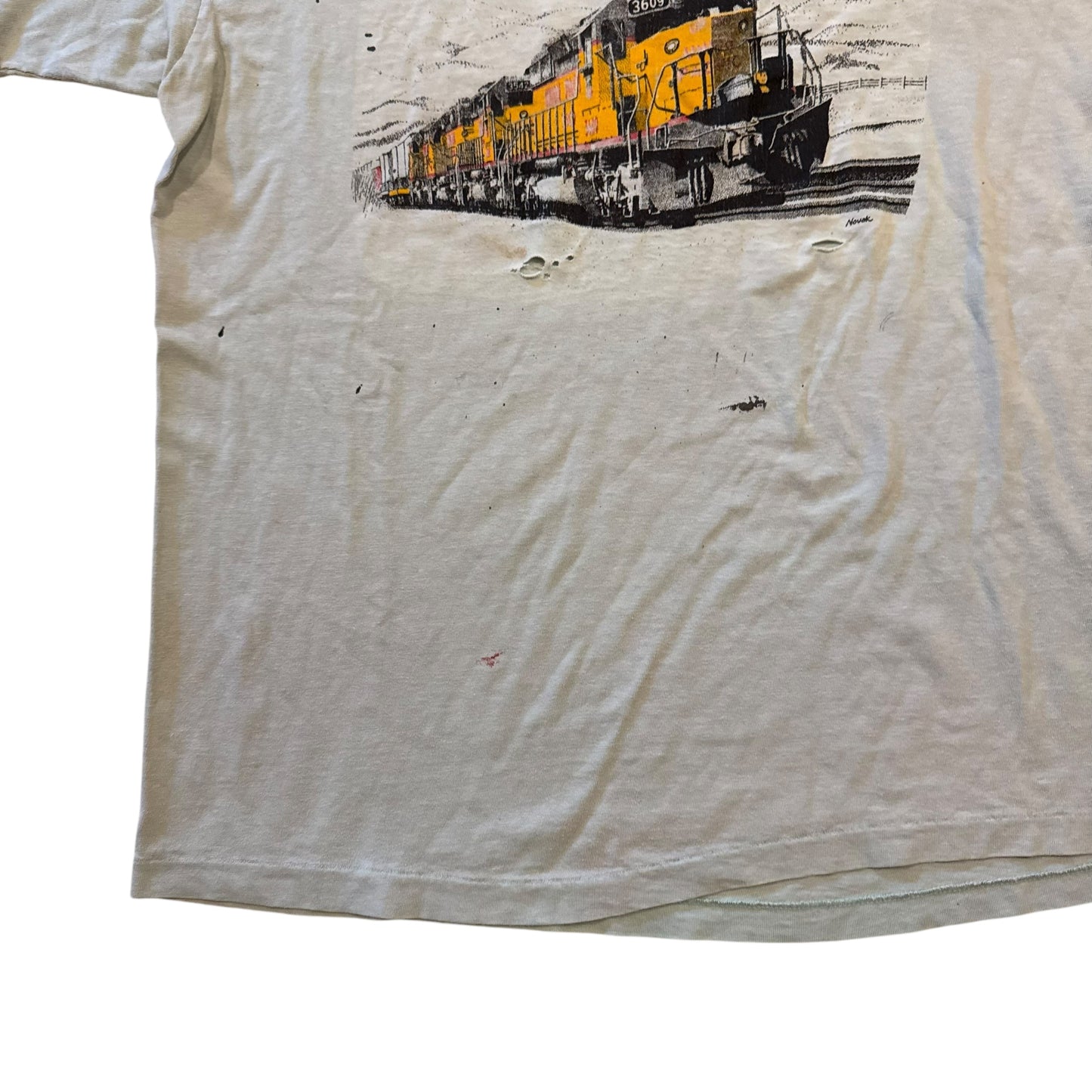Union Pacific Savanah Georgia T-Shirt 80s THRASHED AND FUKED (XL)