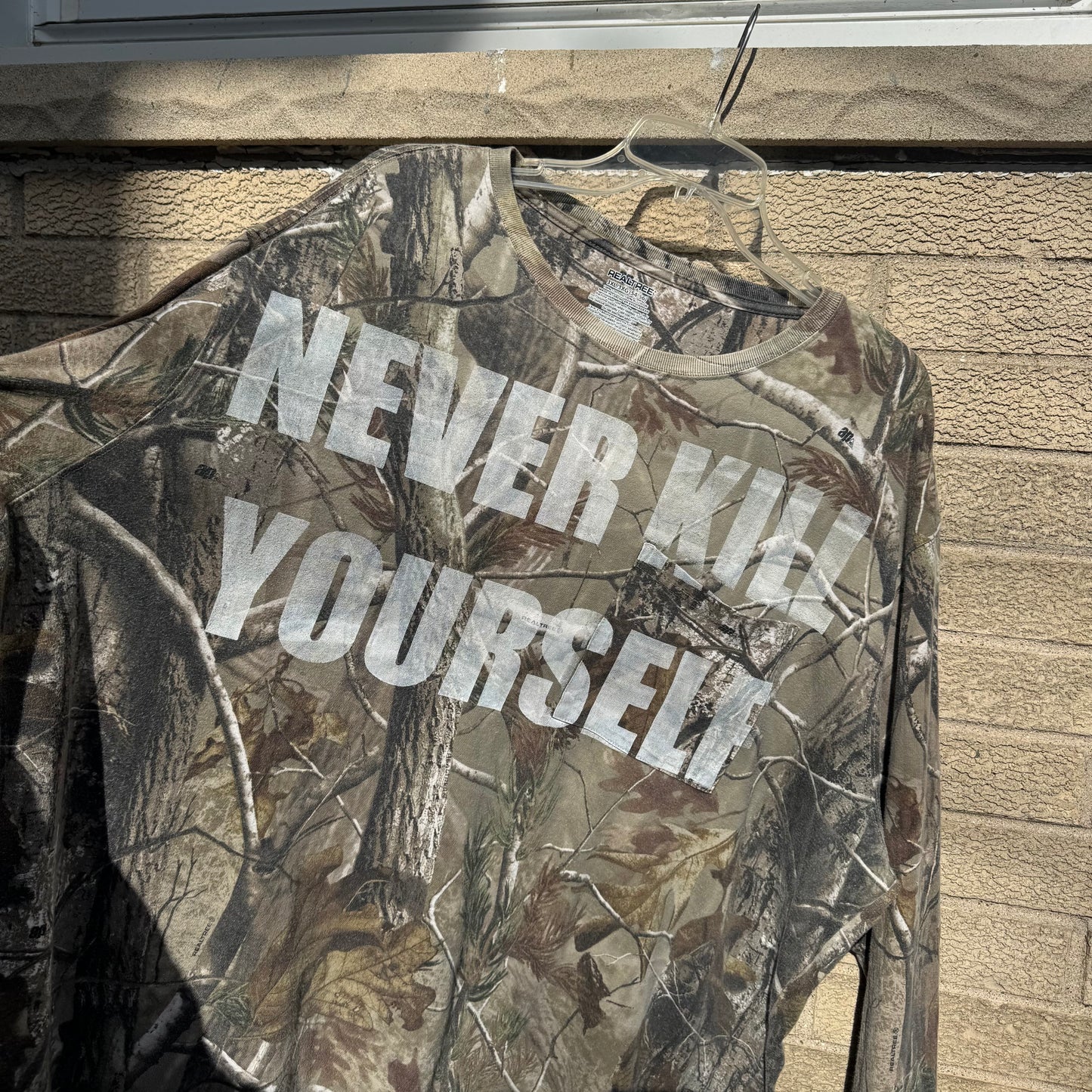 NEVER KILL YOURSELF 1/1 Camo Long Sleeve T-Shirt (XXXL)