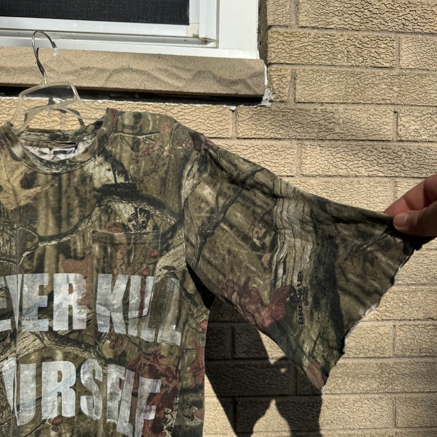 NEVER KILL YOURSELF 1/1 Camo Long Sleeve T-Shirt (Large)