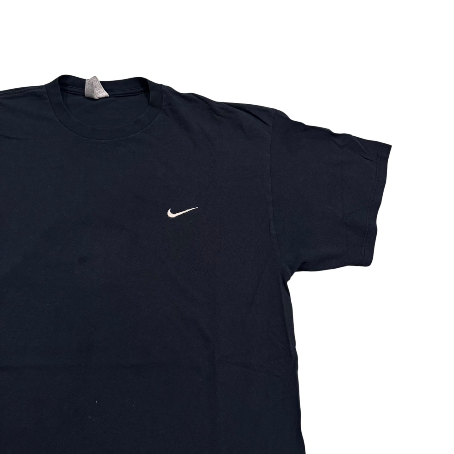 Nike Black Essential Swoosh T-Shirt 90s THRASHED (XL) PERSONALS COLLECTION