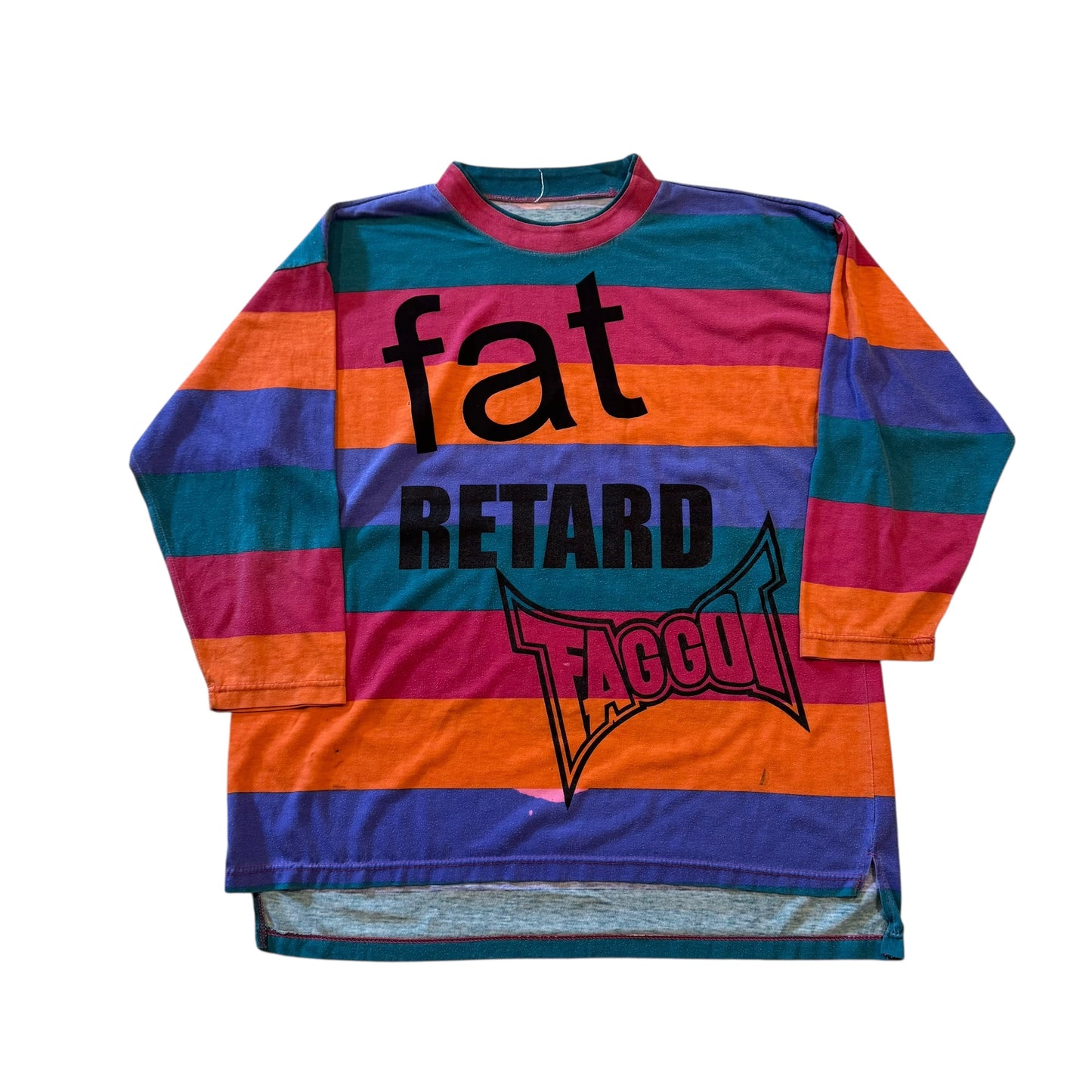 Fat Retard Faggot And I Have A Gun Long Sleeve T-Shirt (Large) HARDCORE THOUGHTS X JUNA COLLAB
