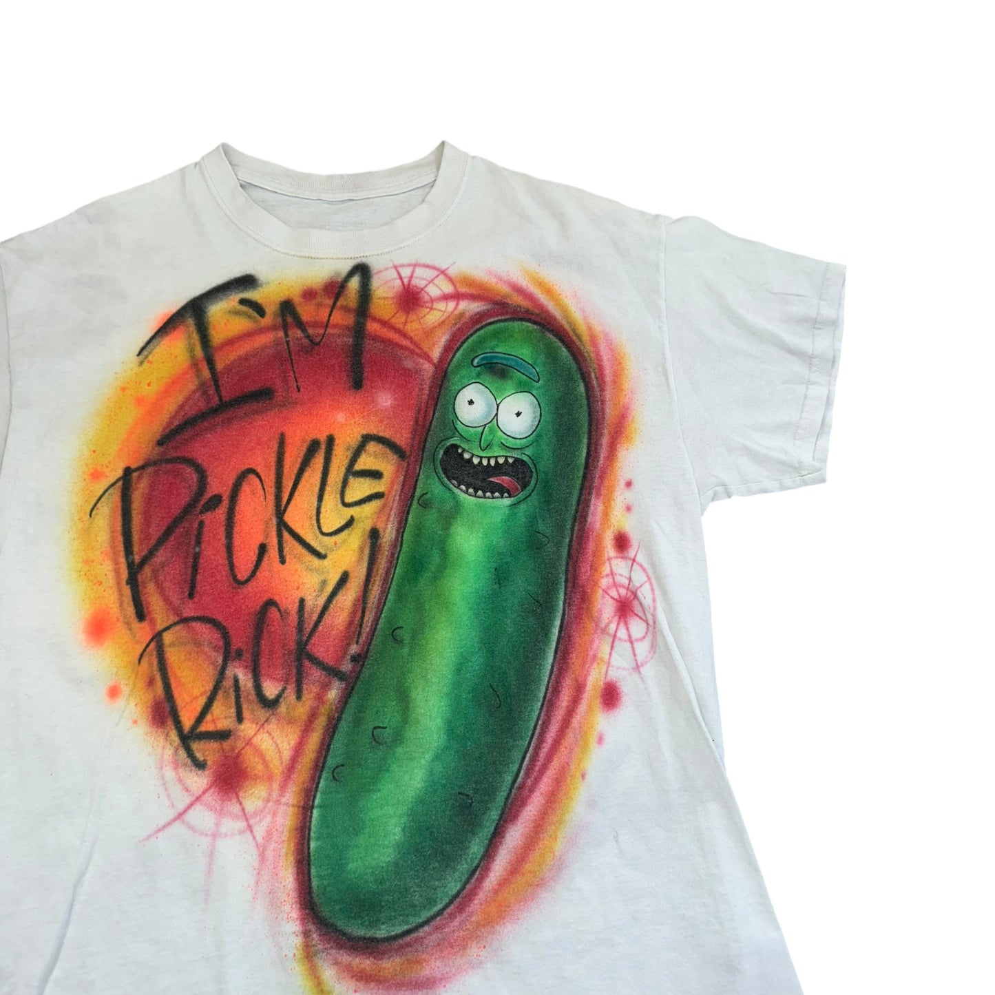 Pickle Rick 1/1 Airbrush T-Shirt (Large)