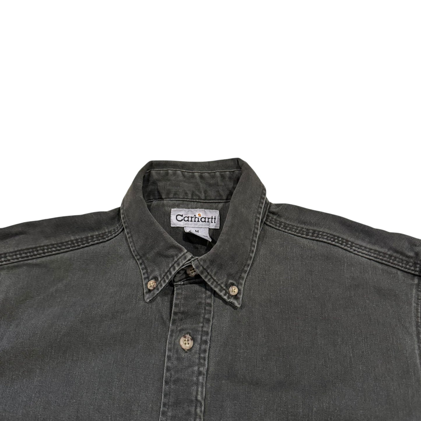 Carhartt Muted Green Button Up Work Shirt (Medium)
