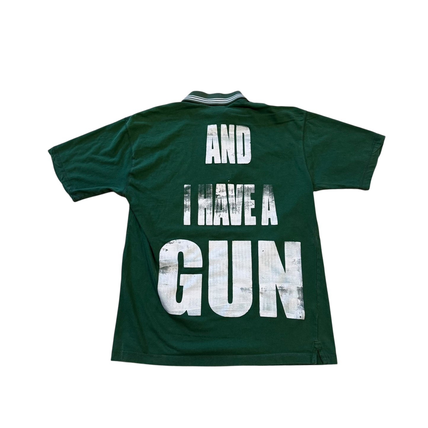 Fat Retard Faggot And I Have A Gun 1/1 Polo T-Shirt (Medium) HARDCORE THOUGHTS X JUNA COLLAB