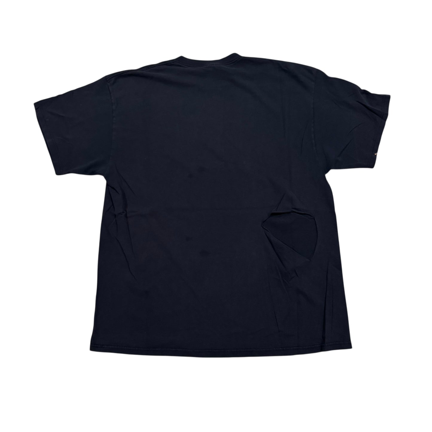Nike Black Essential Swoosh T-Shirt 90s THRASHED (XL) PERSONALS COLLECTION