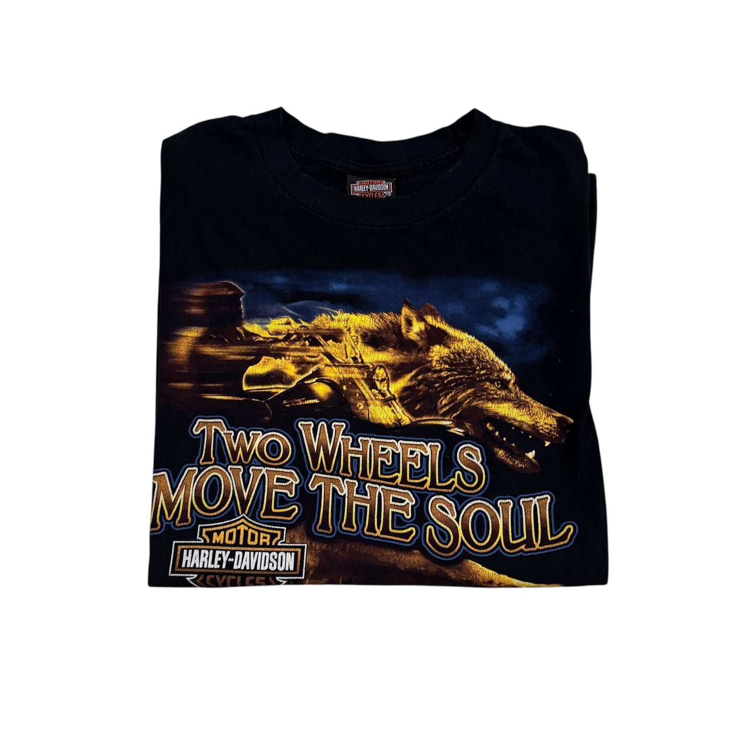 Harley Davidson Two Wheels To Move The Soul T-Shirt 2000s (Large)