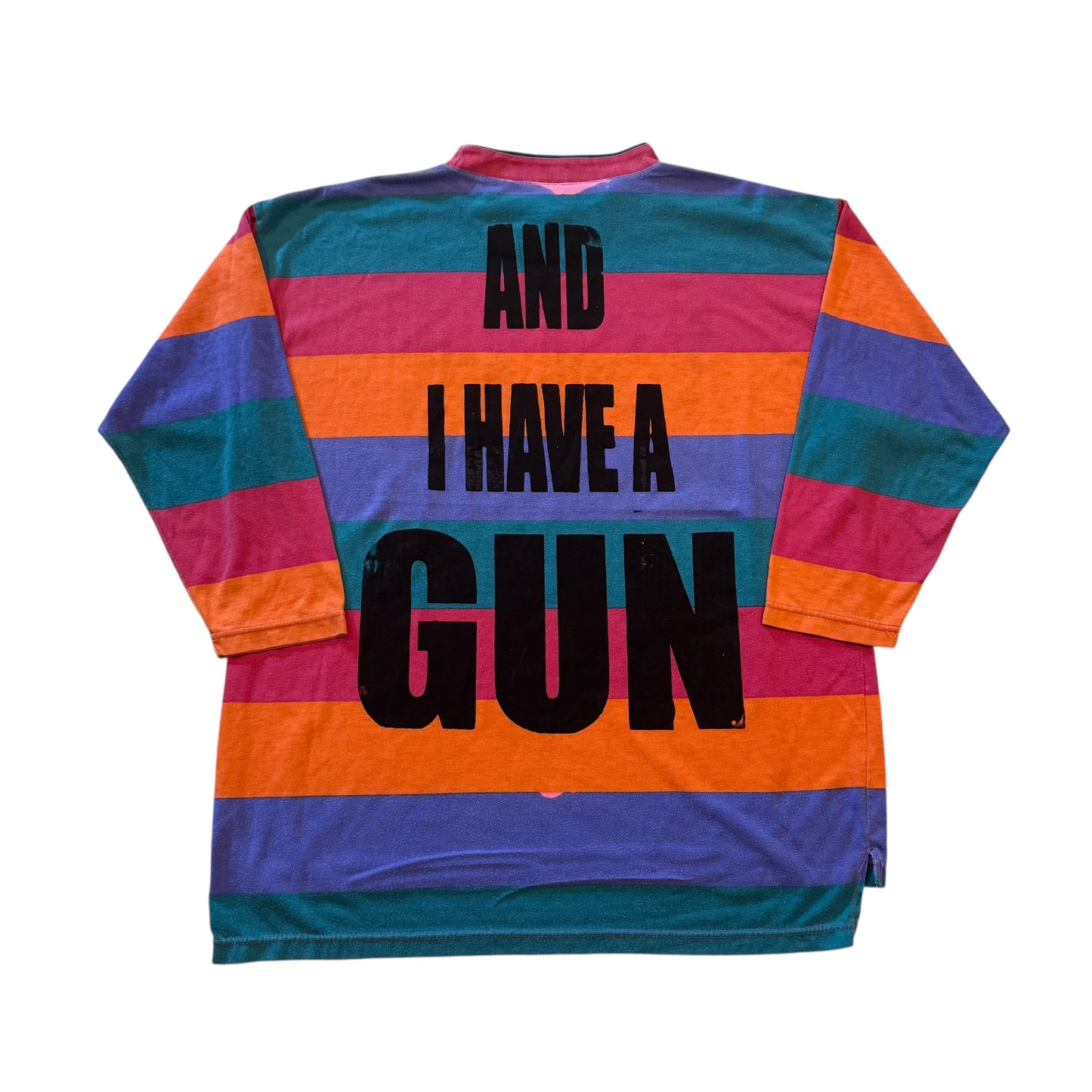 Fat Retard Faggot And I Have A Gun Long Sleeve T-Shirt (Large) HARDCORE THOUGHTS X JUNA COLLAB