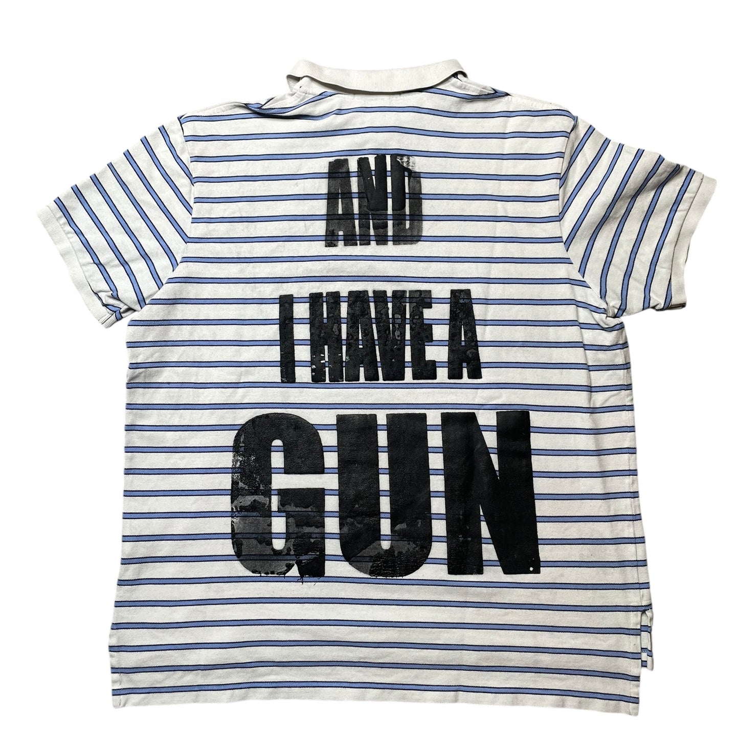 Fat Retard Faggot And I Have A Gun 1/1 Polo T-Shirt (XXL) HARDCORE THOUGHTS X JUNA COLLAB