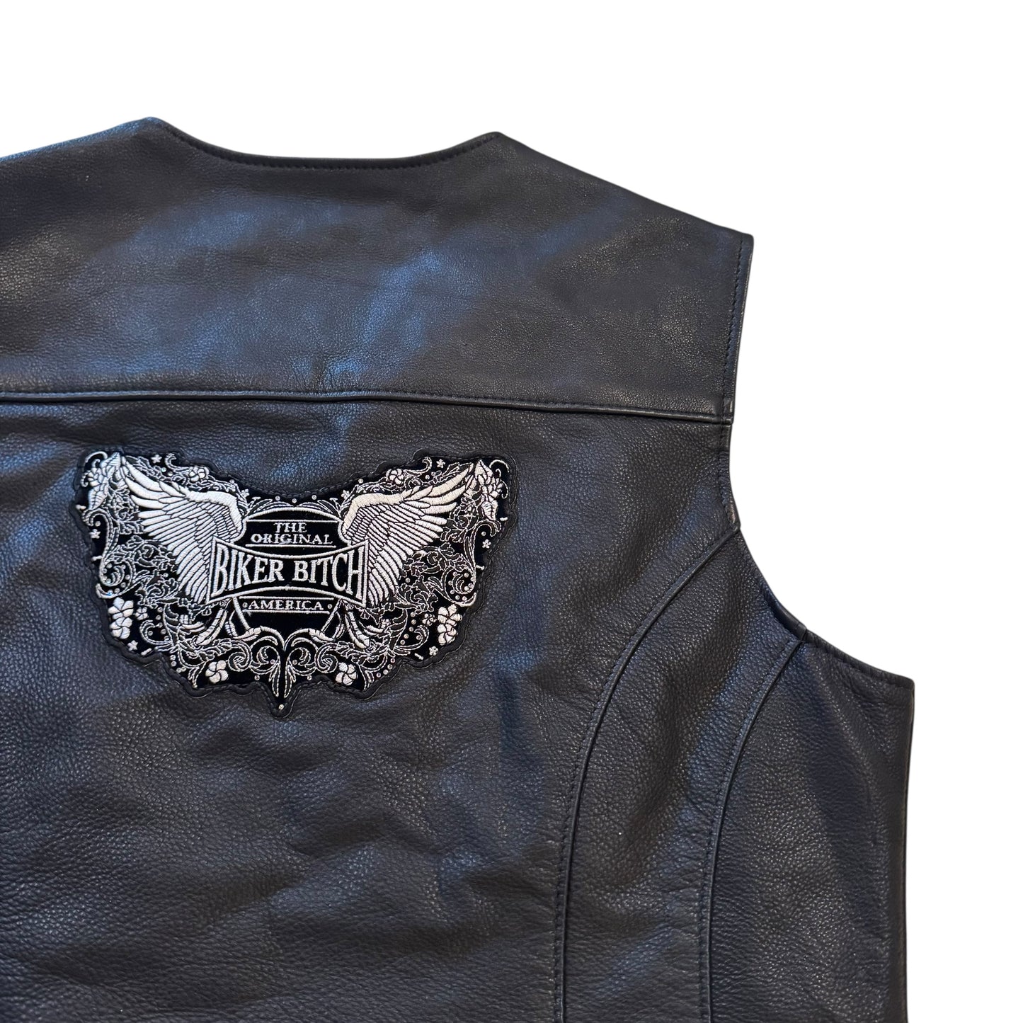 The Original Biker Bitch Leather Vest 2000s (Fits Boxy XL)