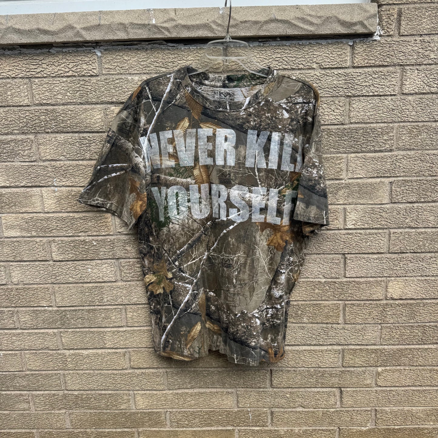 NEVER KILL YOURSELF 1/1 Camo T-Shirt (Large)