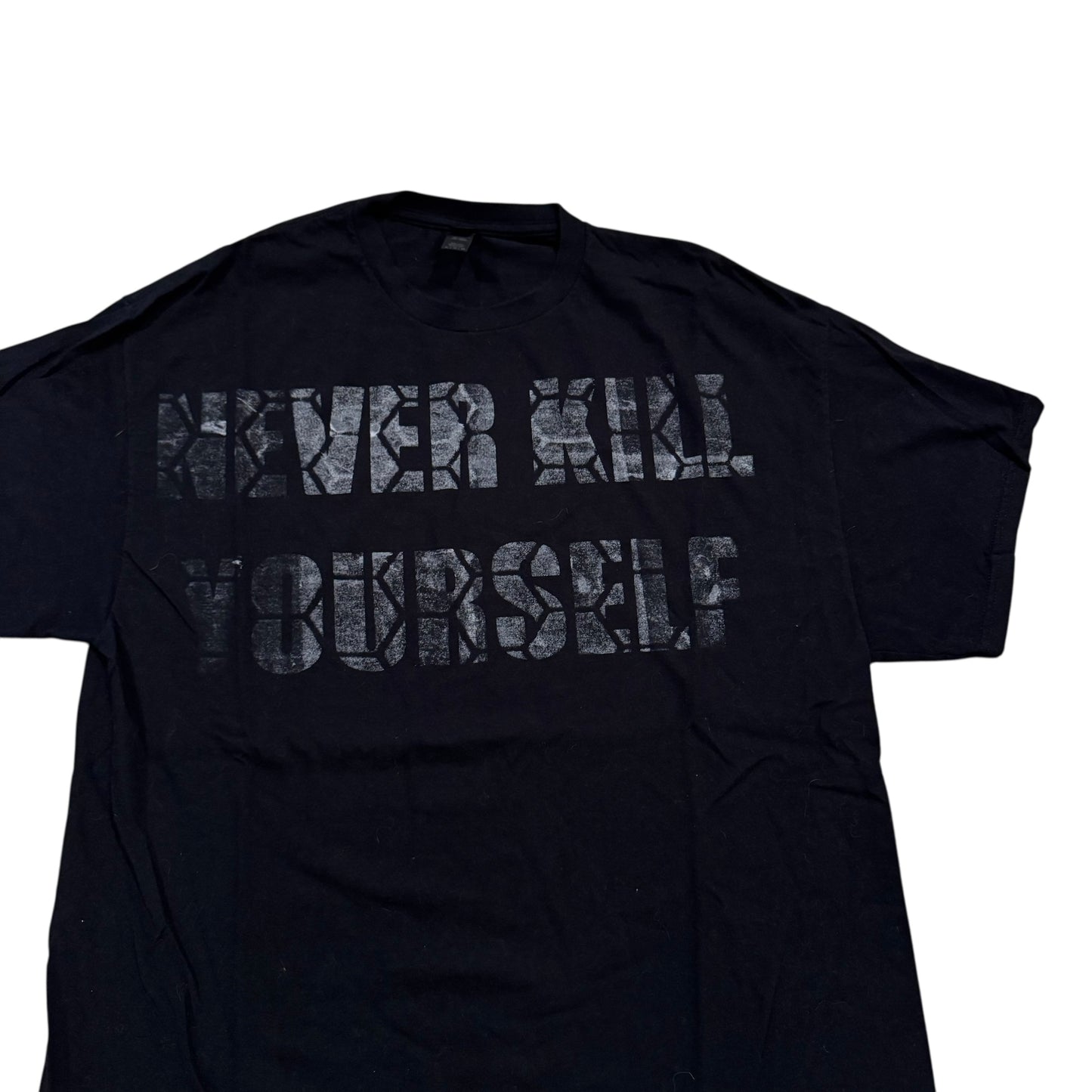 NEVER KILL YOURSELF Test Print T-Shirt (XL) PERSONALS COLLECTION