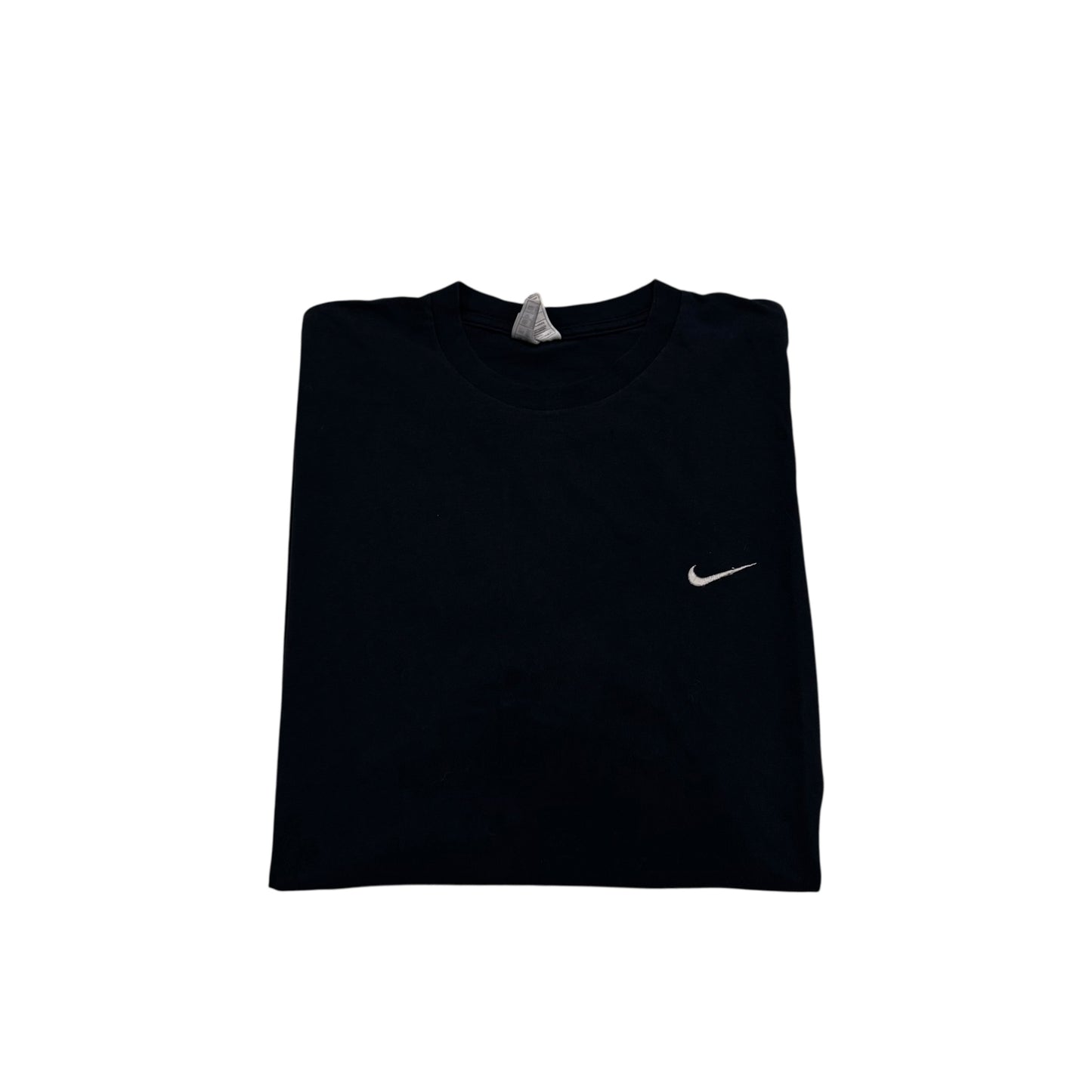 Nike Black Essential Swoosh T-Shirt 90s THRASHED (XL) PERSONALS COLLECTION