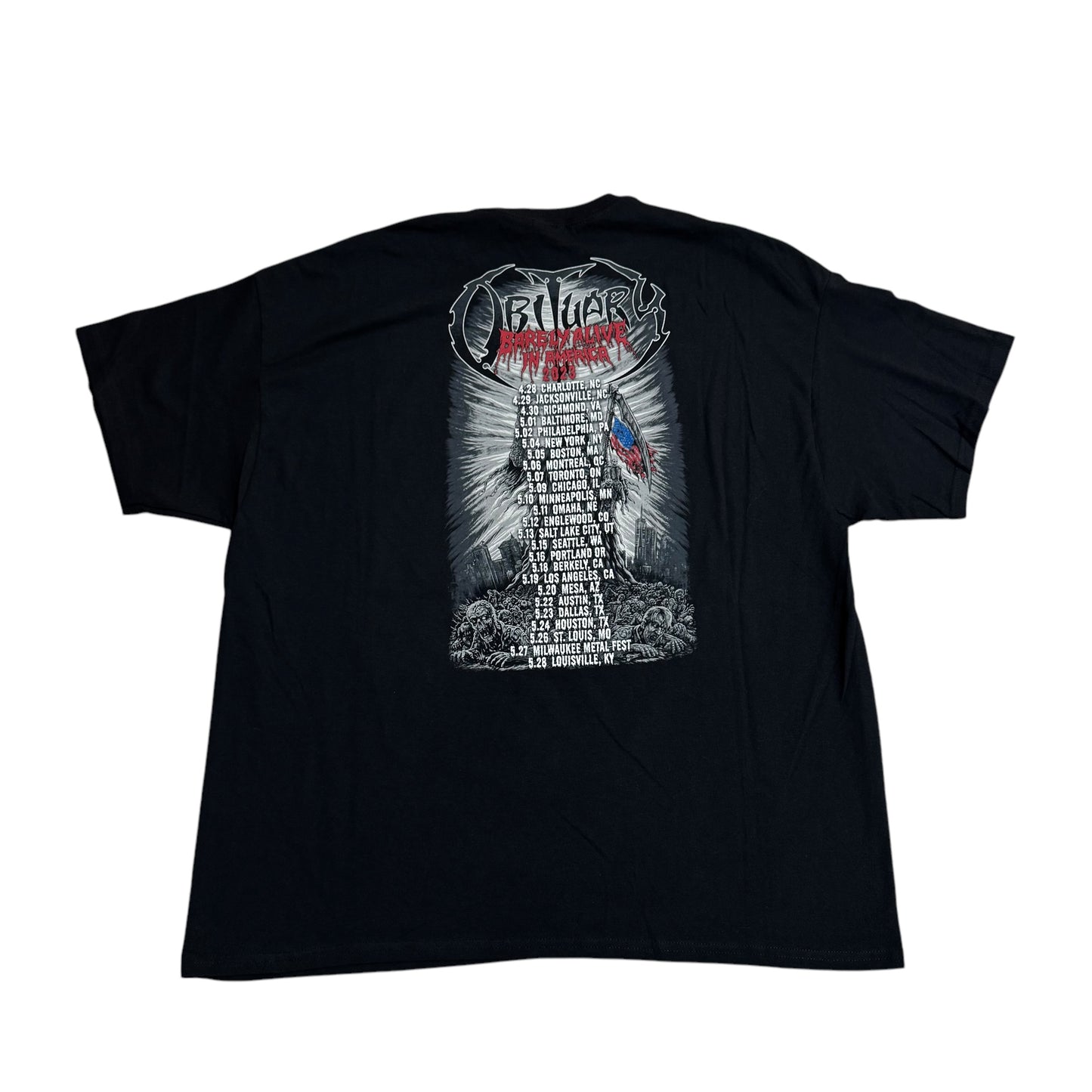 Obituary Barely Alive 2023 Tour T-Shirt (XXL)