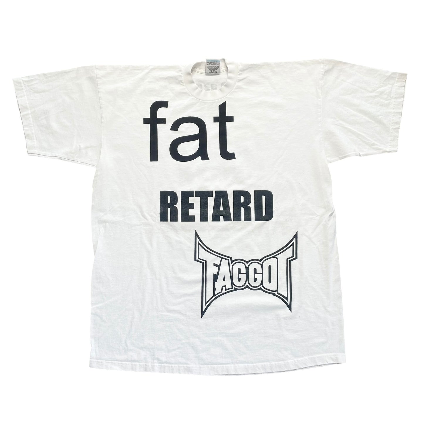 Fat Retard Faggot And I Have A Gun 1/1 Pro Club T-Shirt (XXXL) HARDCORE THOUGHTS X JUNA COLLAB