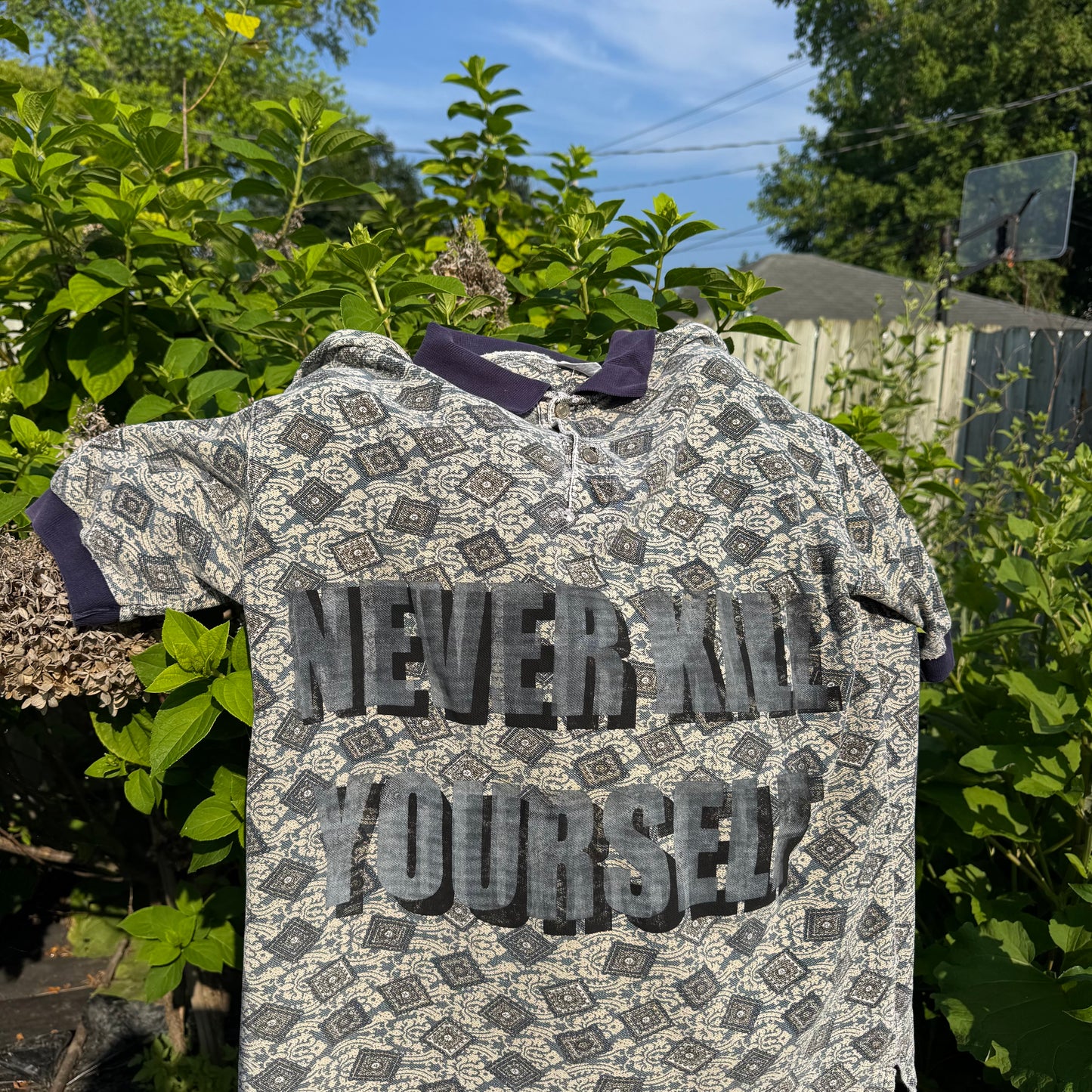 NEVER KILL YOURSELF 1/1 Polo T-Shirt (XL)