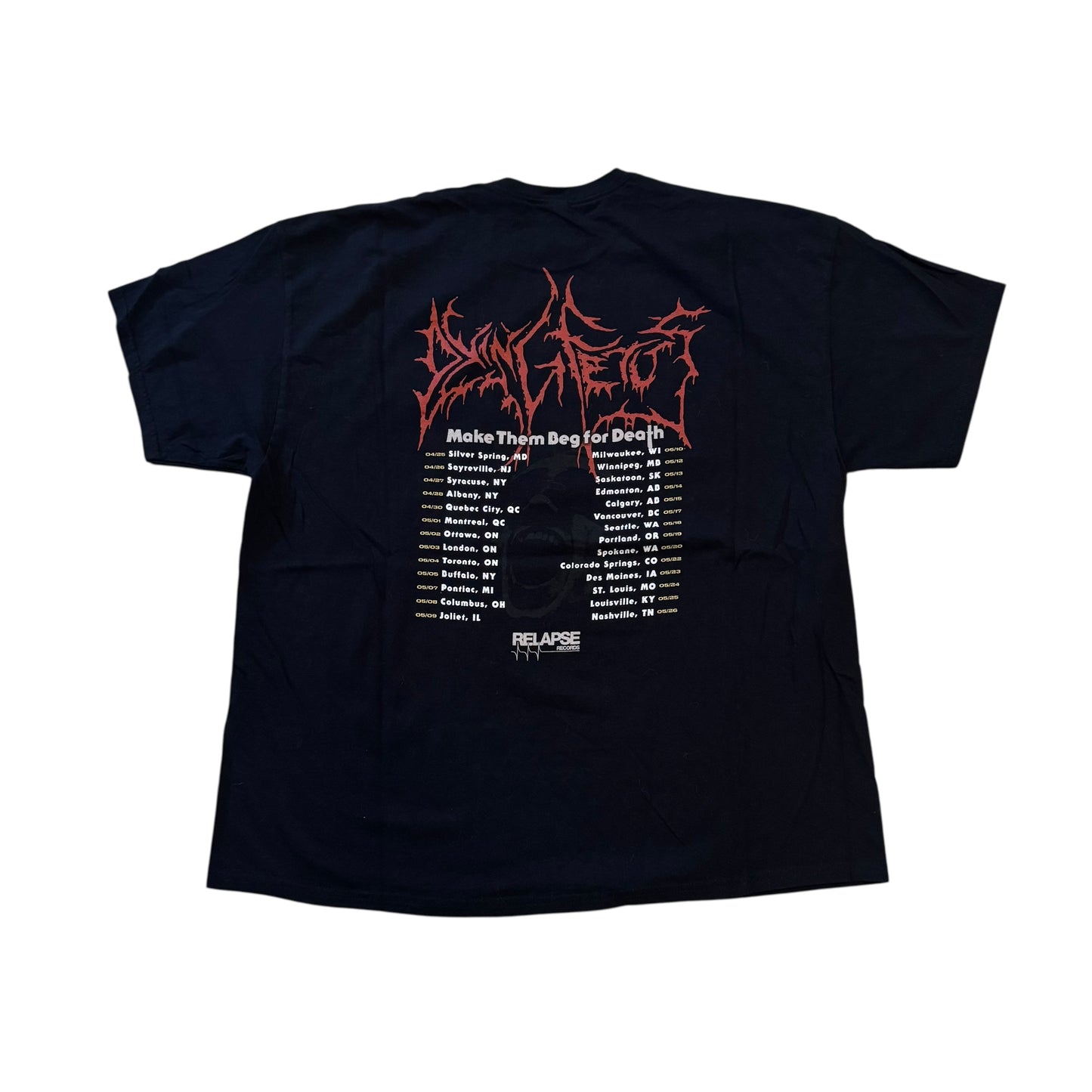 Dying Fetus Make Them Beg For Death Tour T-Shirt (XXL) PERSONALS COLLECTION
