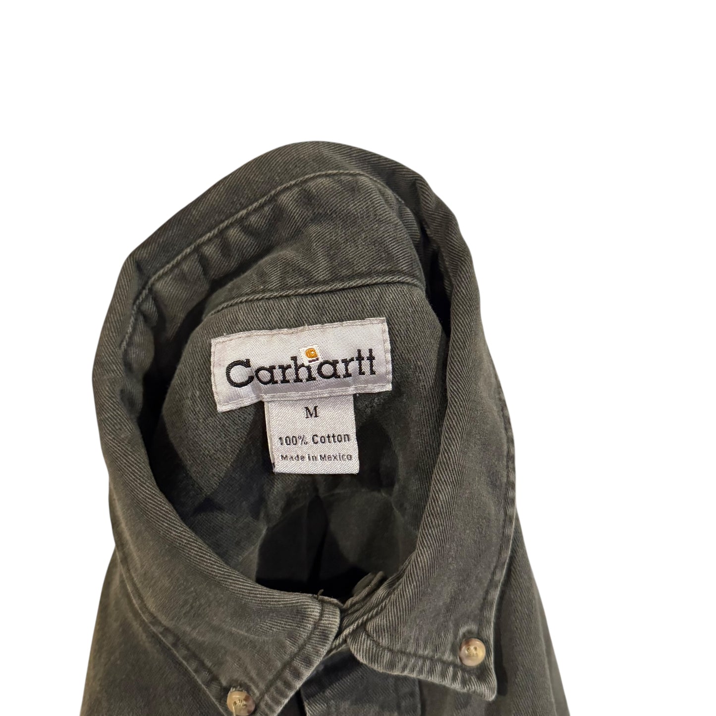 Carhartt Muted Green Button Up Work Shirt (Medium)