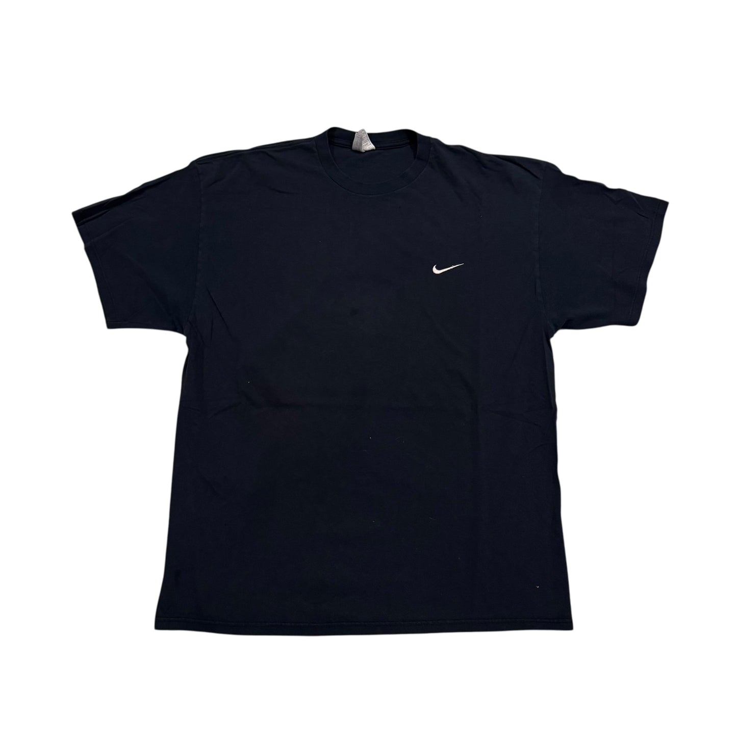 Nike Black Essential Swoosh T-Shirt 90s THRASHED (XL) PERSONALS COLLECTION