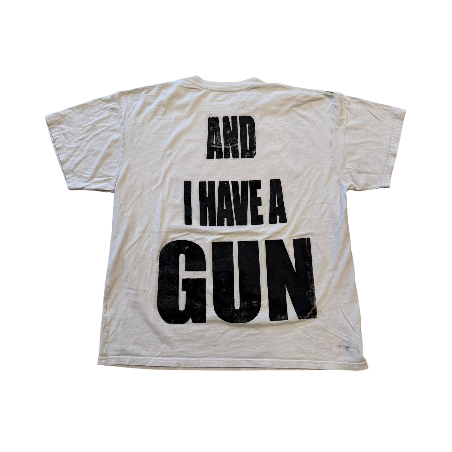 Fat Retard Faggot And I Have A Gun 1/1 T-Shirt (Large) HARDCORE THOUGHTS X JUNA COLLAB