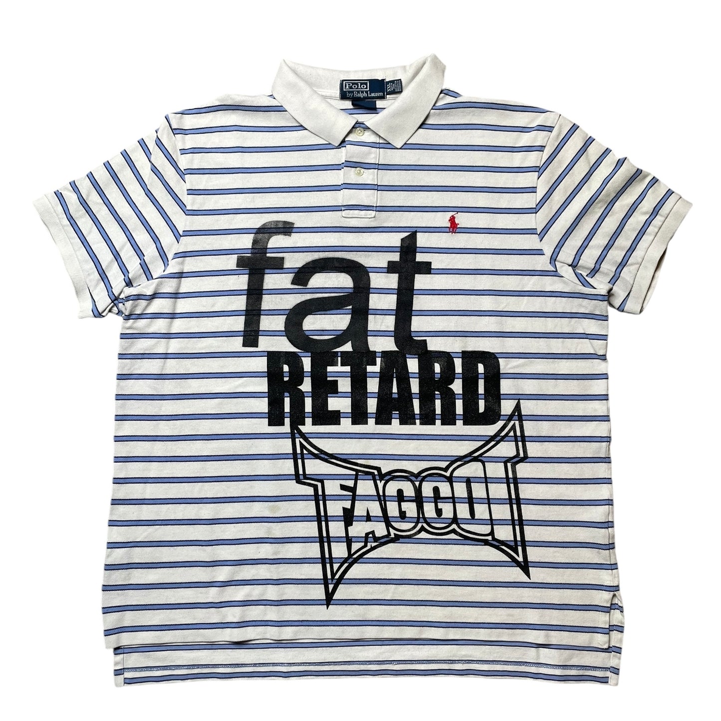 Fat Retard Faggot And I Have A Gun 1/1 Polo T-Shirt (XXL) HARDCORE THOUGHTS X JUNA COLLAB