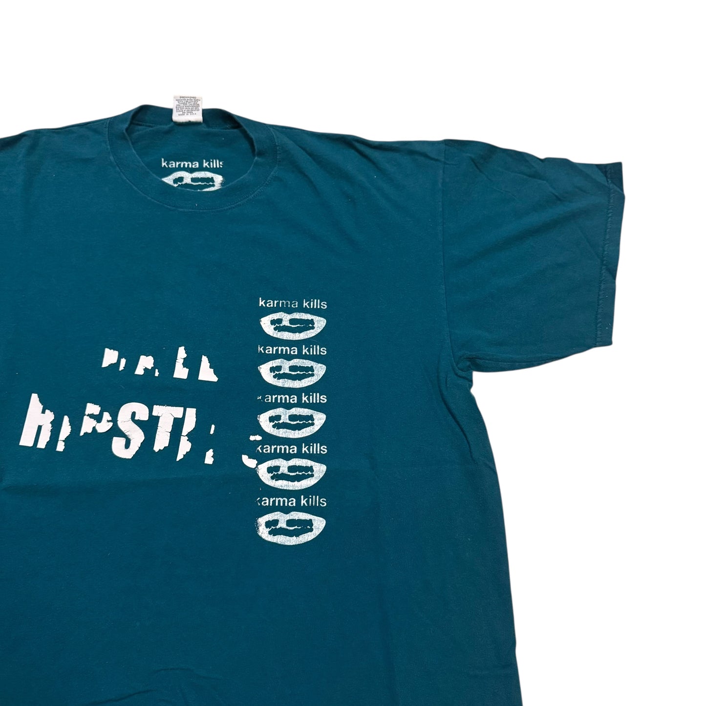Karma Kills/I Hate Hipsters/Pain Is Our Goal Test Print T-Shirt (Fits XL) PERSONALS COLLECTION