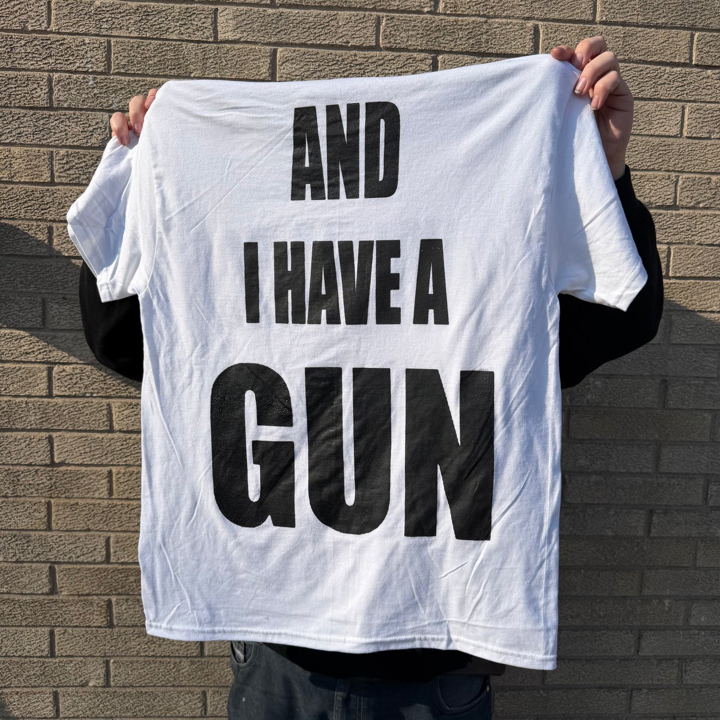 YOUNG HO AND I HAVE A GUN T-Shirt Coke White