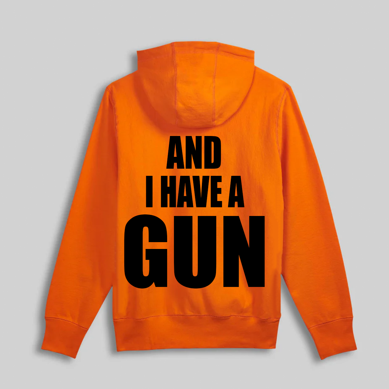 Fat Retard Faggot And I Have A Gun Hoodie Neon Orange *PREORDER* HARDCORE THOUGHTS X JUNA COLLAB