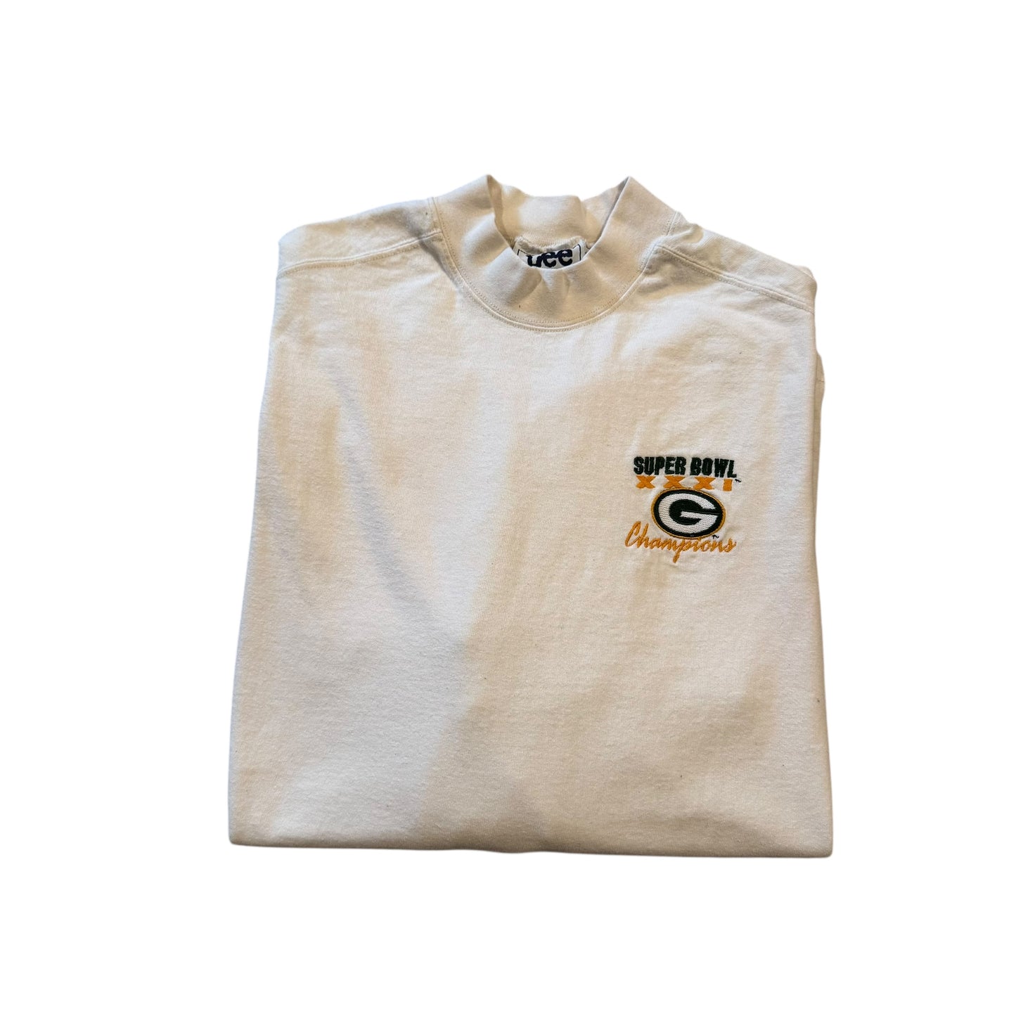 Green Bay Packers Super Bowl XXXI Champions Long Sleeve T-Shirt 90s (Medium) [ REAL SHOPPER EXCLUSIVE ]