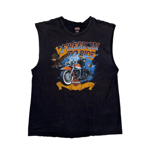 Harley Davidson Freedom To Ride Sleeveless T-Shirt 90s (XL)
