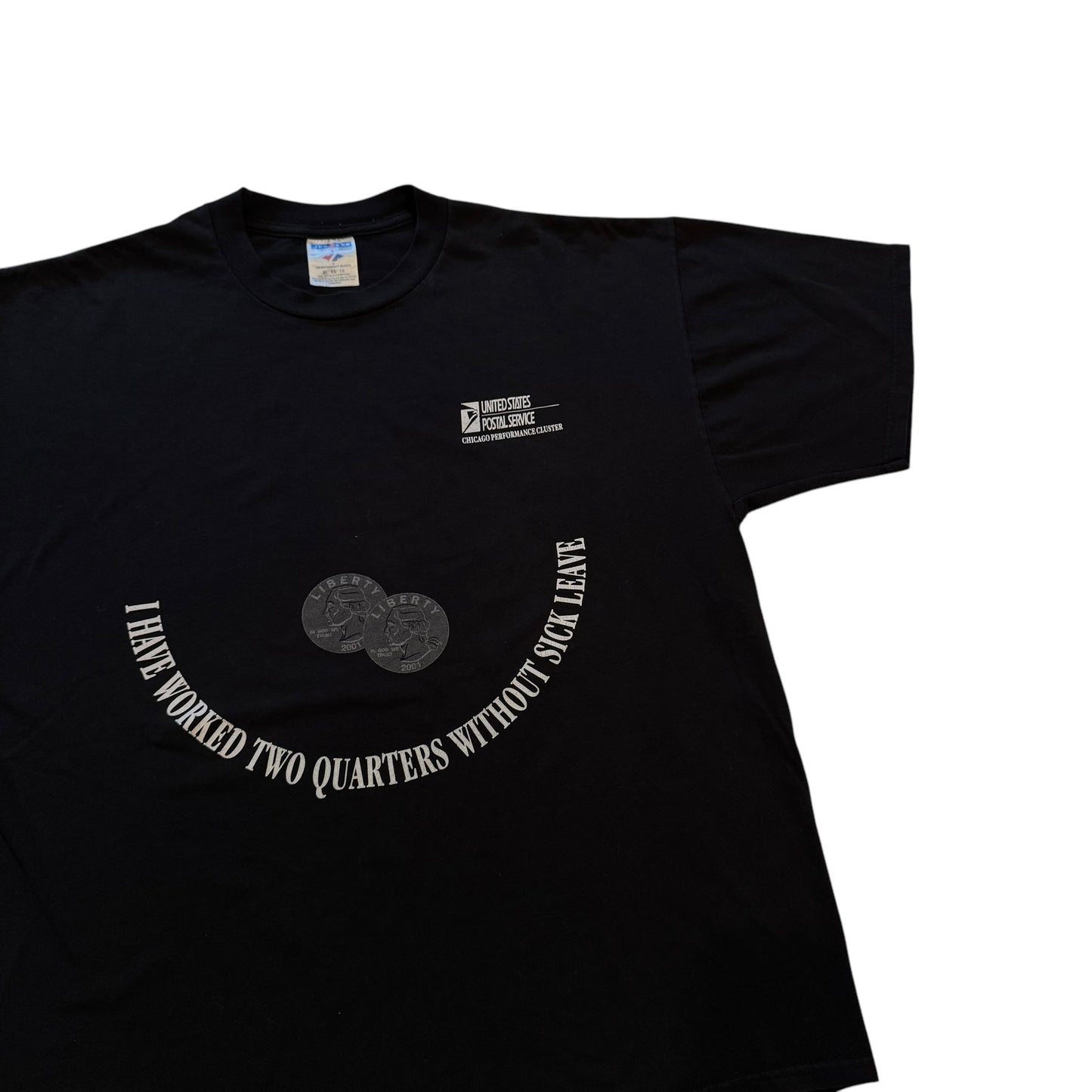 Postal Service I Worked Two Quarters T-Shirt 2000s (XL) [ REAL SHOPPER EXCLUSIVE ]