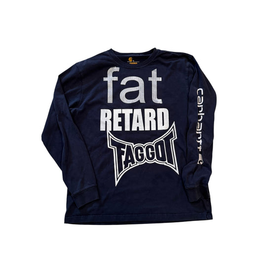 Fat Retard Faggot And I Have A Gun 1/1 Long Sleeve T-Shirt (Medium) HARDCORE THOUGHTS X JUNA COLLAB