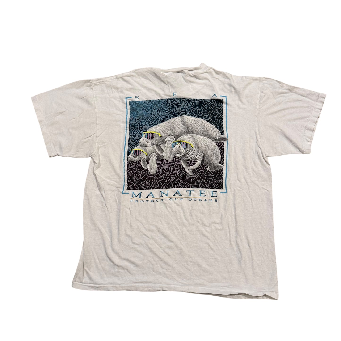 Manatee Protect Our Oceans T-Shirt 90s (XL) [ REAL SHOPPER EXCLUSIVE ]
